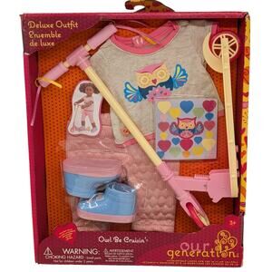 Our Generation Deluxe Outfit Owl Be Cruisin With Scooter New